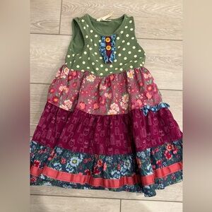 Matilda Jane Size 6 Colorful Layered Kids Dress